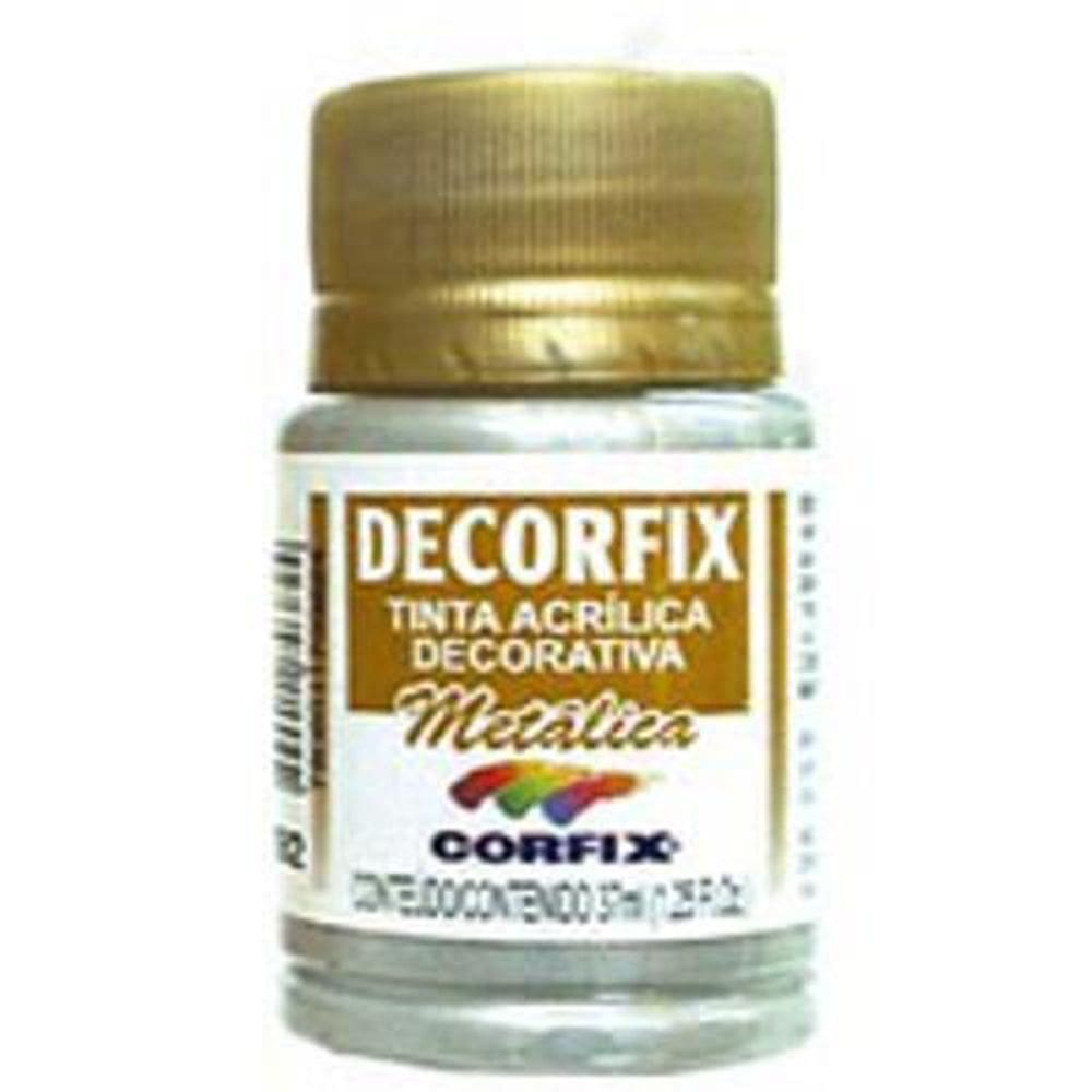 Tinta Acrilica Metalica Decorfix Prata 37Ml