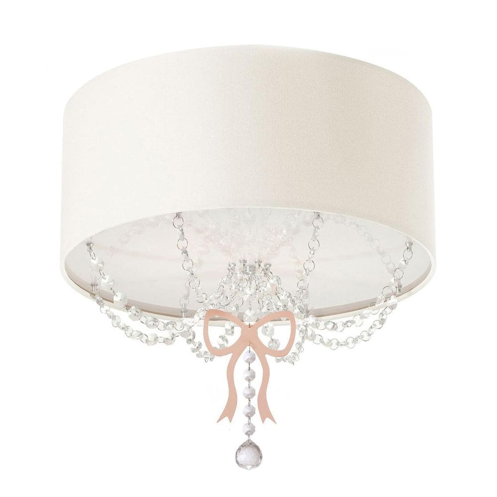 Lustre Plafon Infantil Tom Luz Laço Cúpula Branco 30Cm