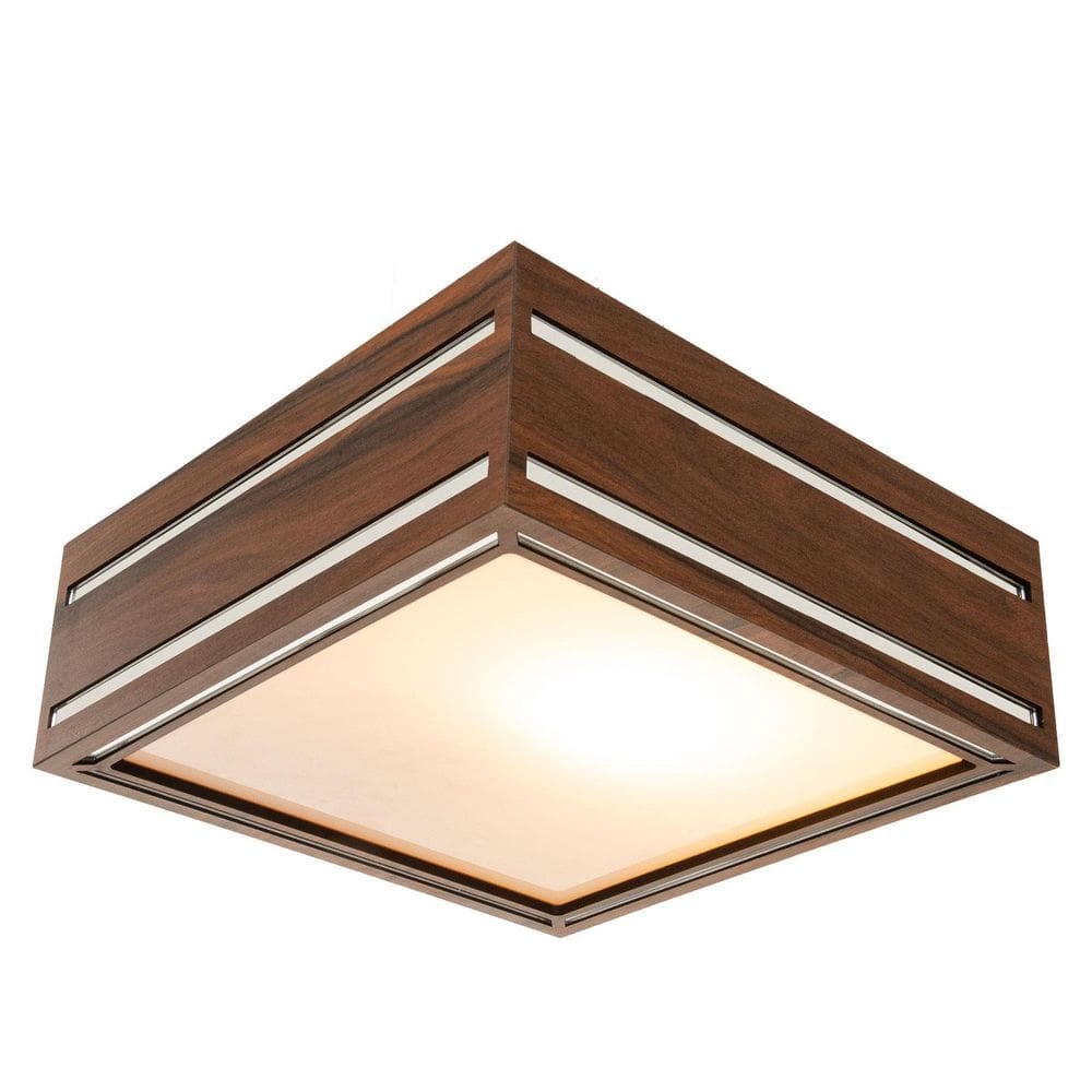 Luminária Decorativa Madeira Plafon Ilhota Mirror 40Cm