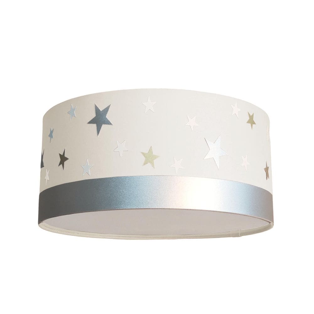 Luminária Plafon Infantil Estrelas Cúpula Branco 30X15 2E27