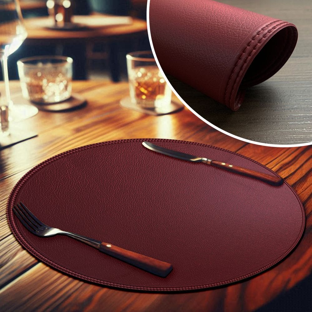 8 Jogo Americano Dupla Face Sousplat lux Couro PVC Lagoa Vn