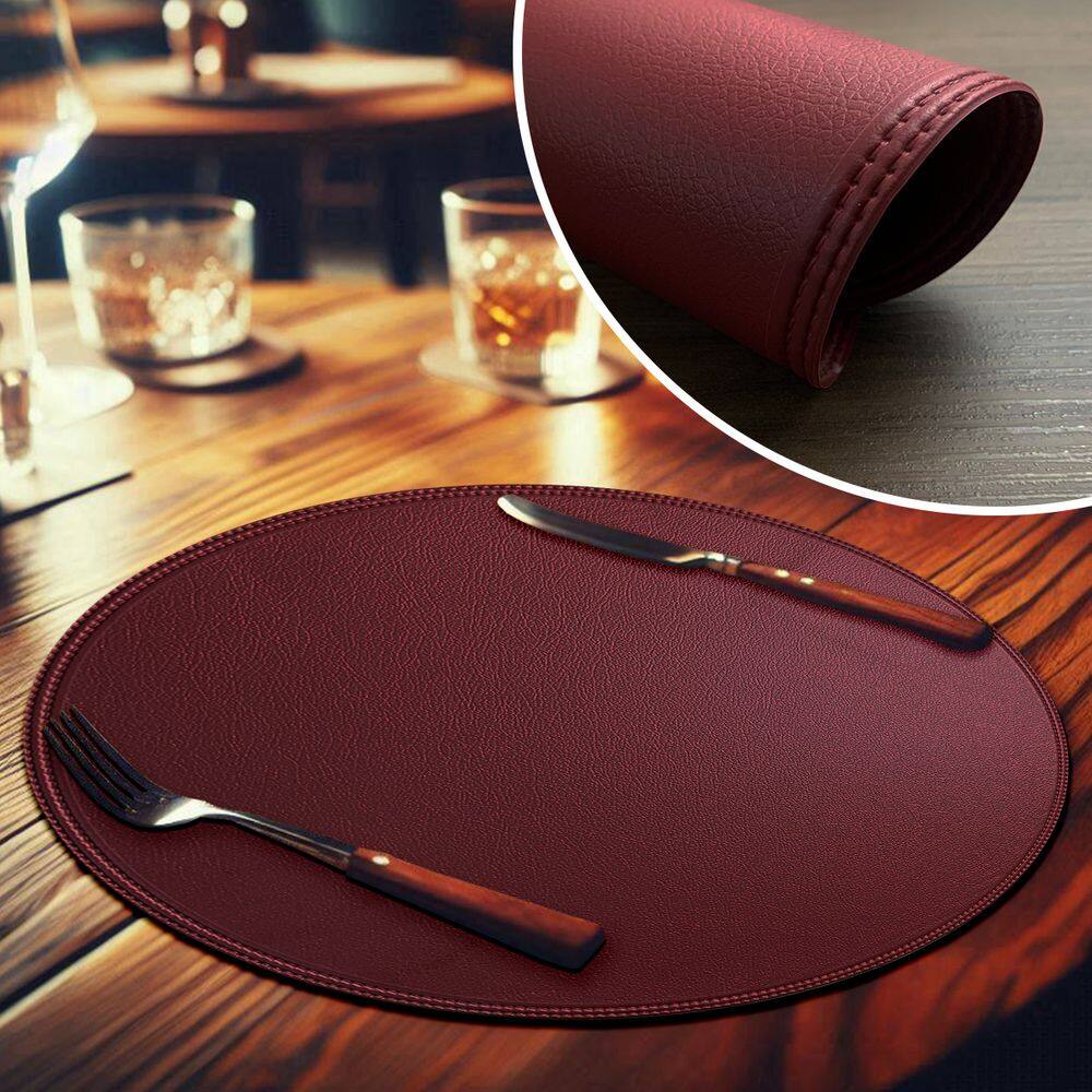 6 Jogo Americano Dupla Face Sousplat lux Couro PVC Lagoa Vn