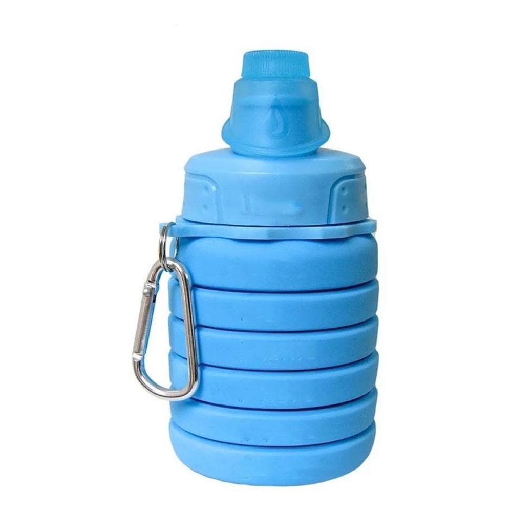 Garrafa Retratil Dobravel Reutilizável 500 Ml Azul