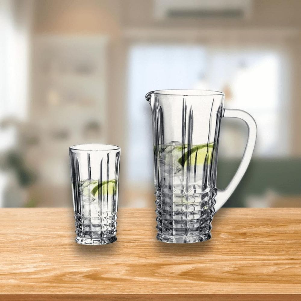 Conjunto De Vidro 7 Peças Jarra & 6 Copos Mabel