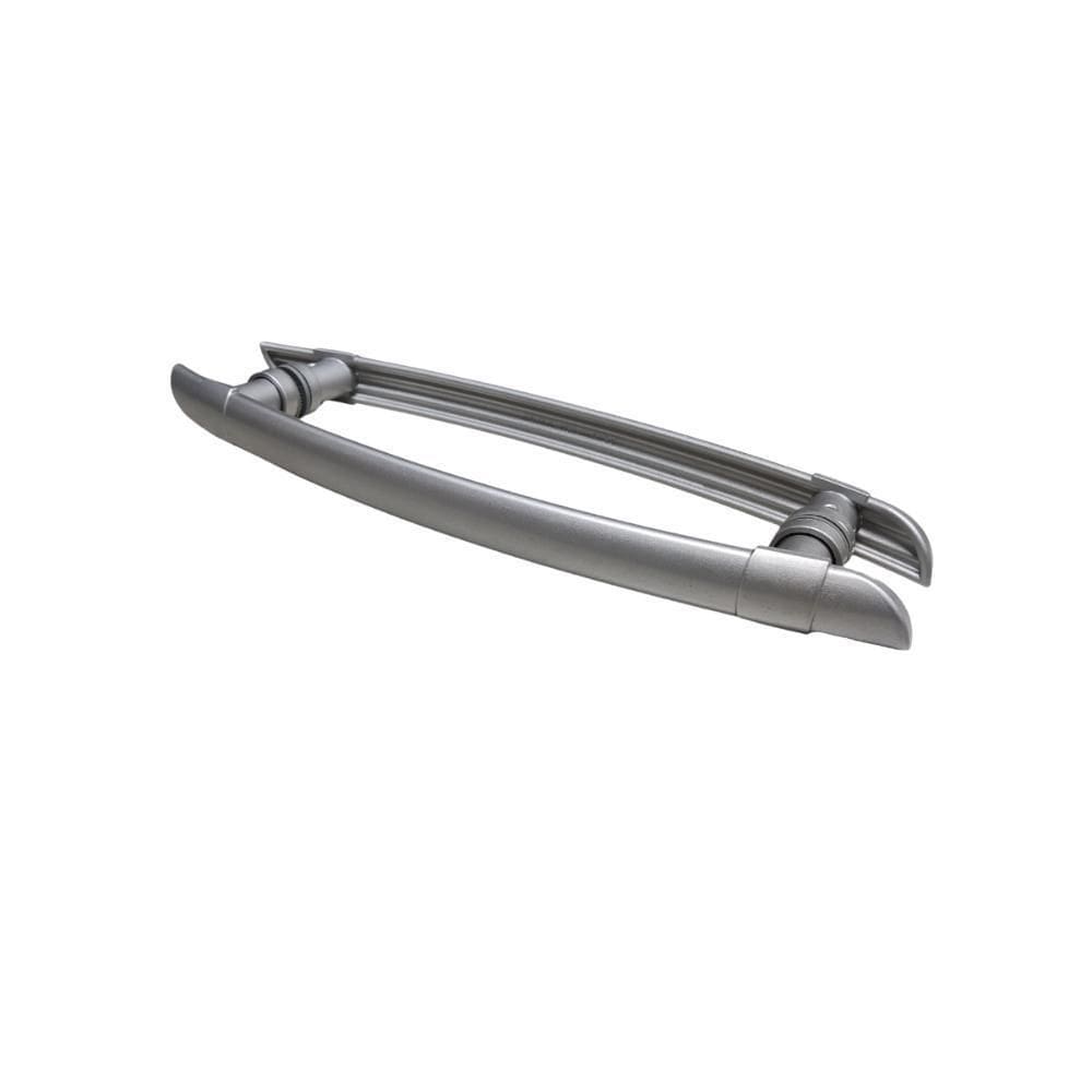 Puxador Arco H Polímero Porta De Vidro 40 Cm Cinza Fosco