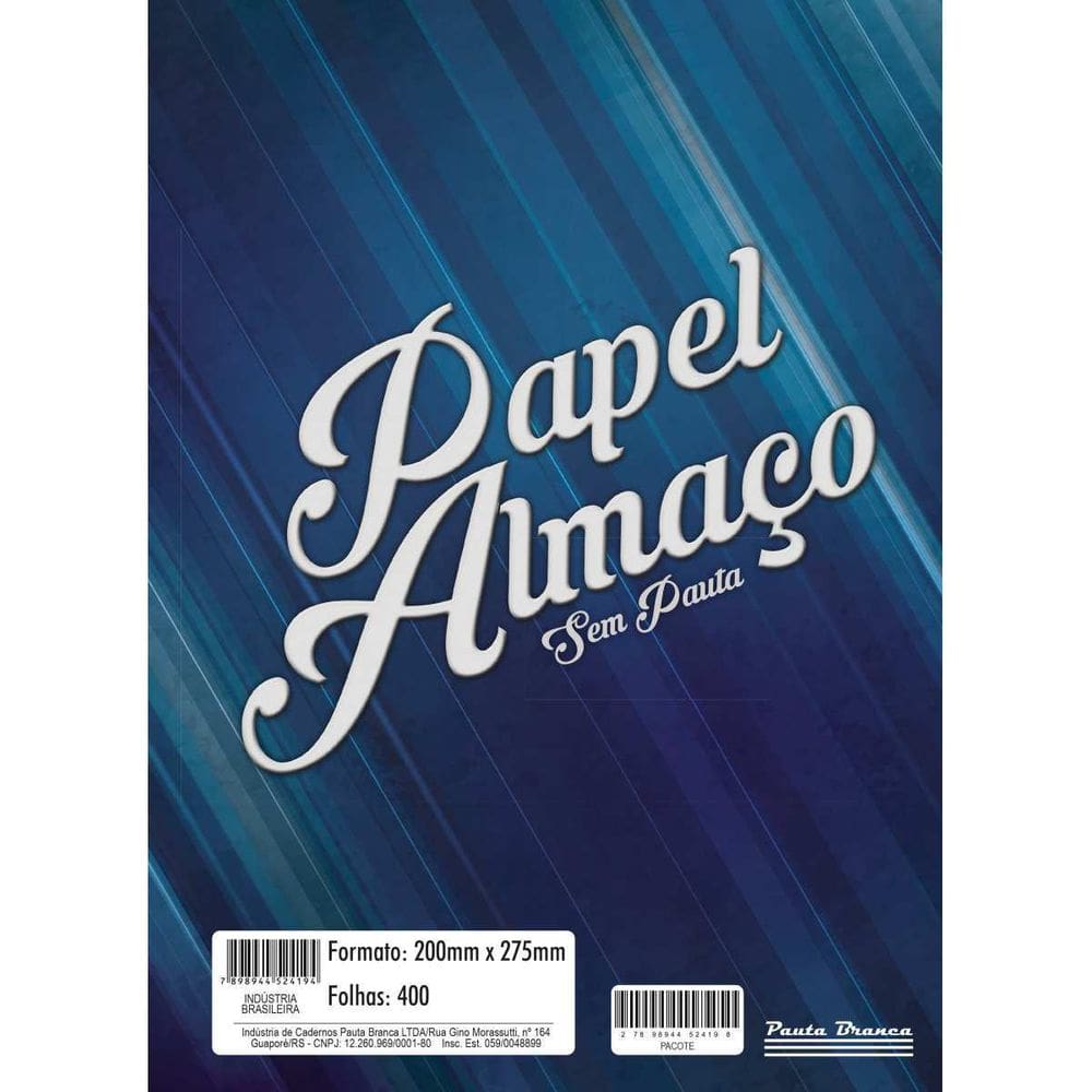 Papel Almaco Sem Pauta 200X275Mm 50G Pct Com 400