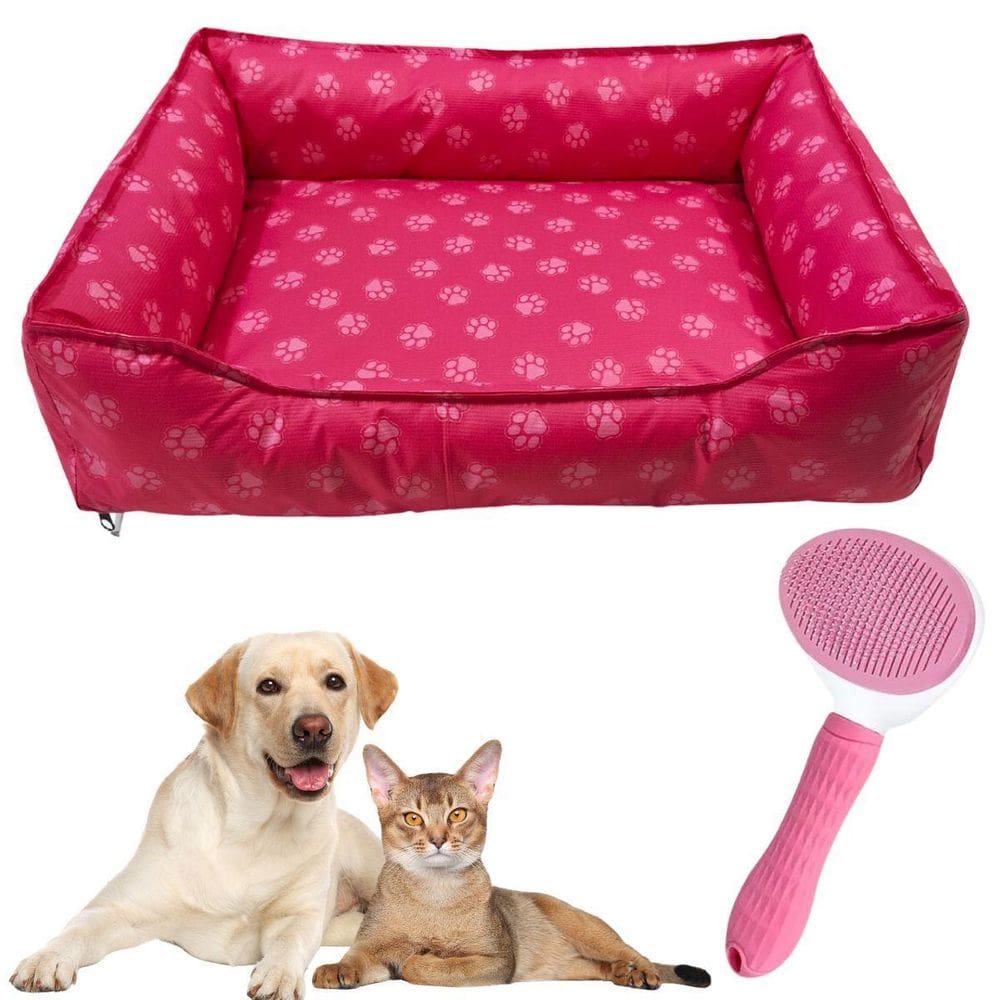 Cama Pet Luxo Retangular Impermeável Estampada G 60 X 50 +