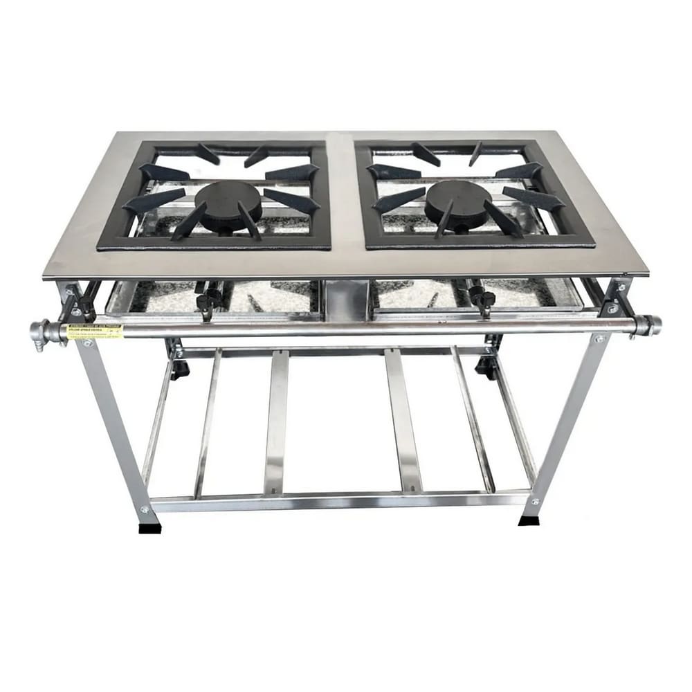 Fogão Industrial 2 Bocas 40x40 P8 AP em Aço Inox Leona