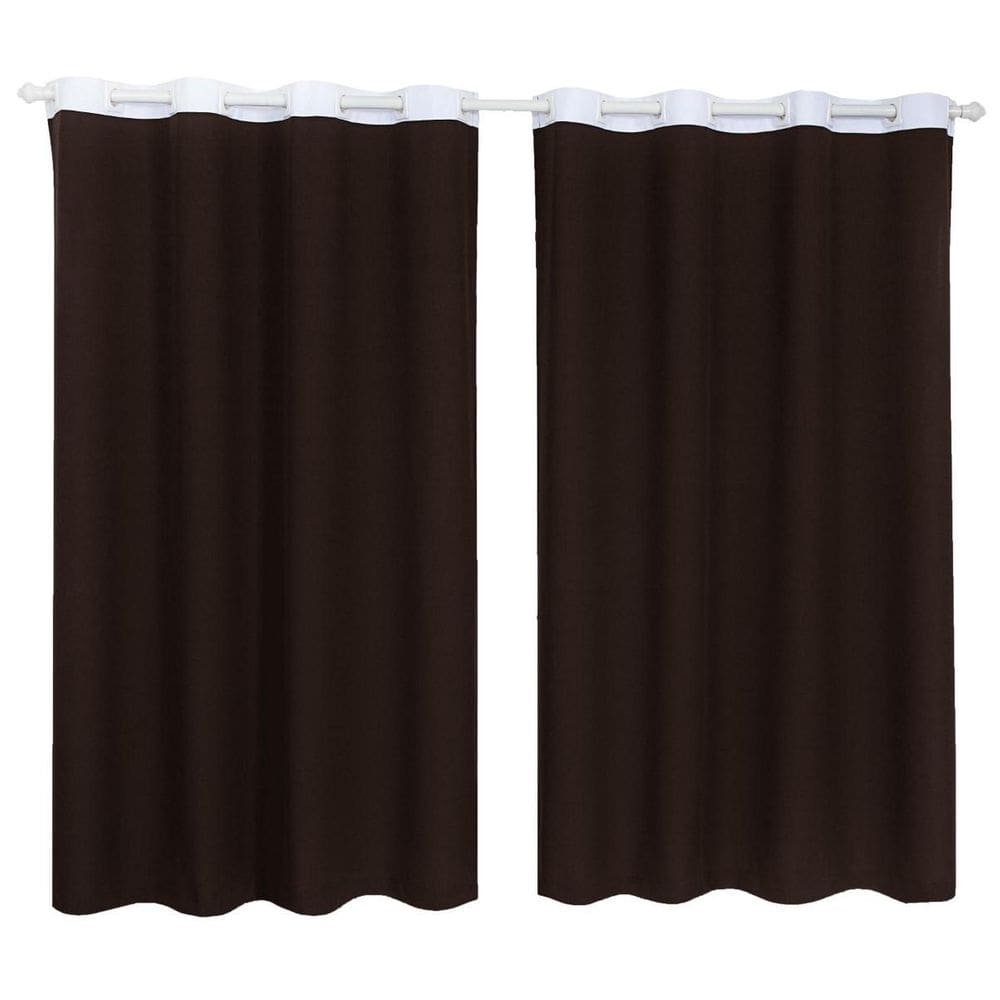 Cortina Tecido Oxford Faixa Branco 2,50M X 3,00M - Marrom