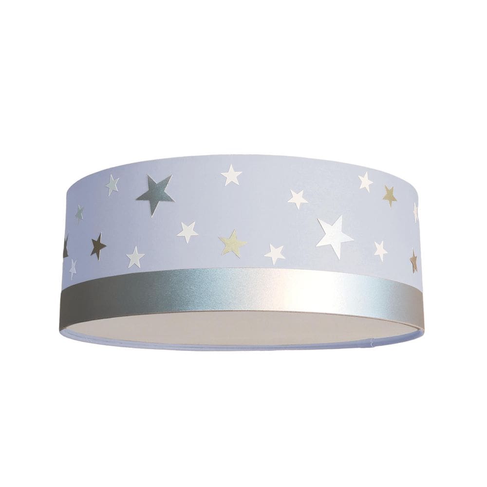 Luminária Plafon Infantil Estrelas Azul Bebê 50x15