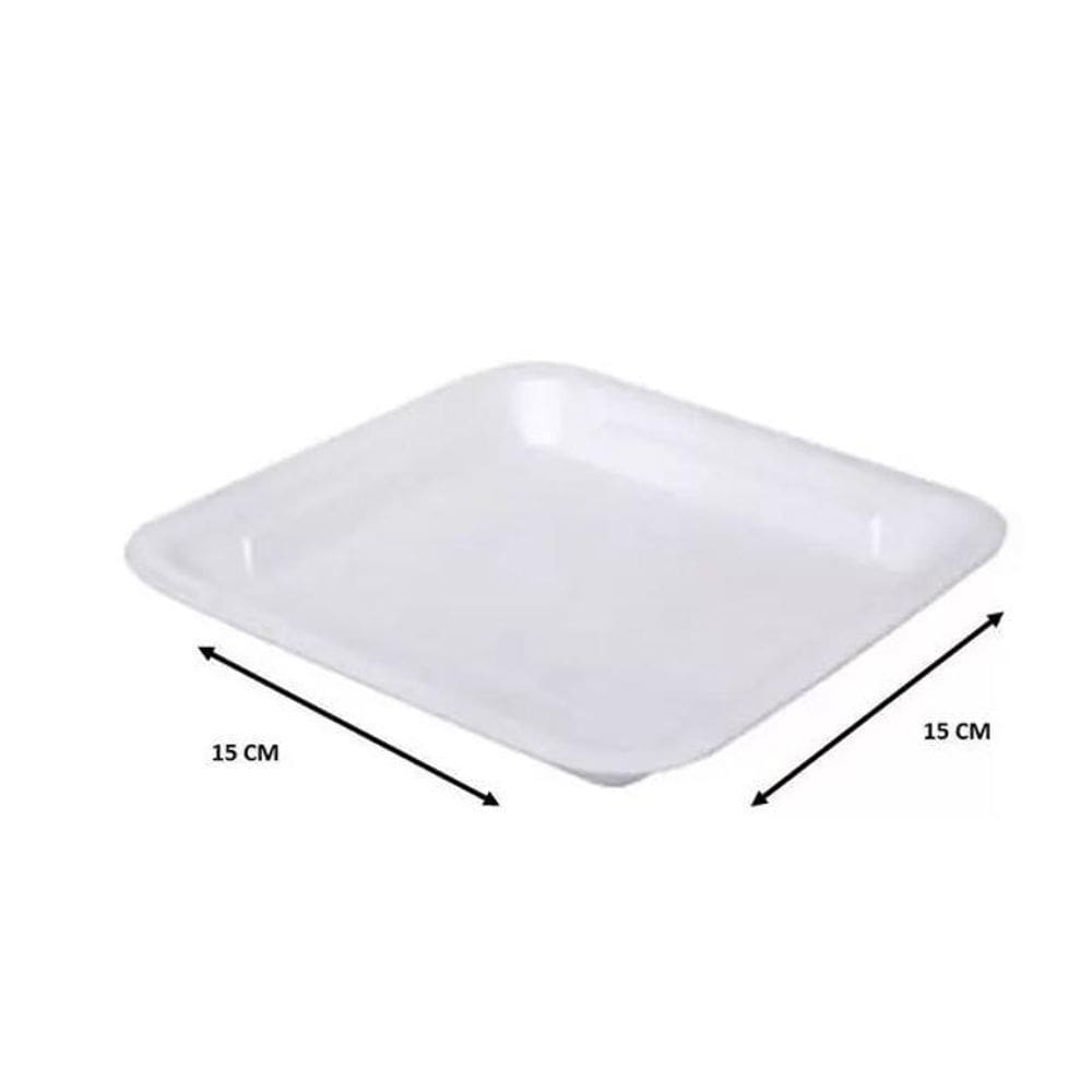 Bandeja De Isopor Rasa Eps Fr01 Branca - 100 Unidades