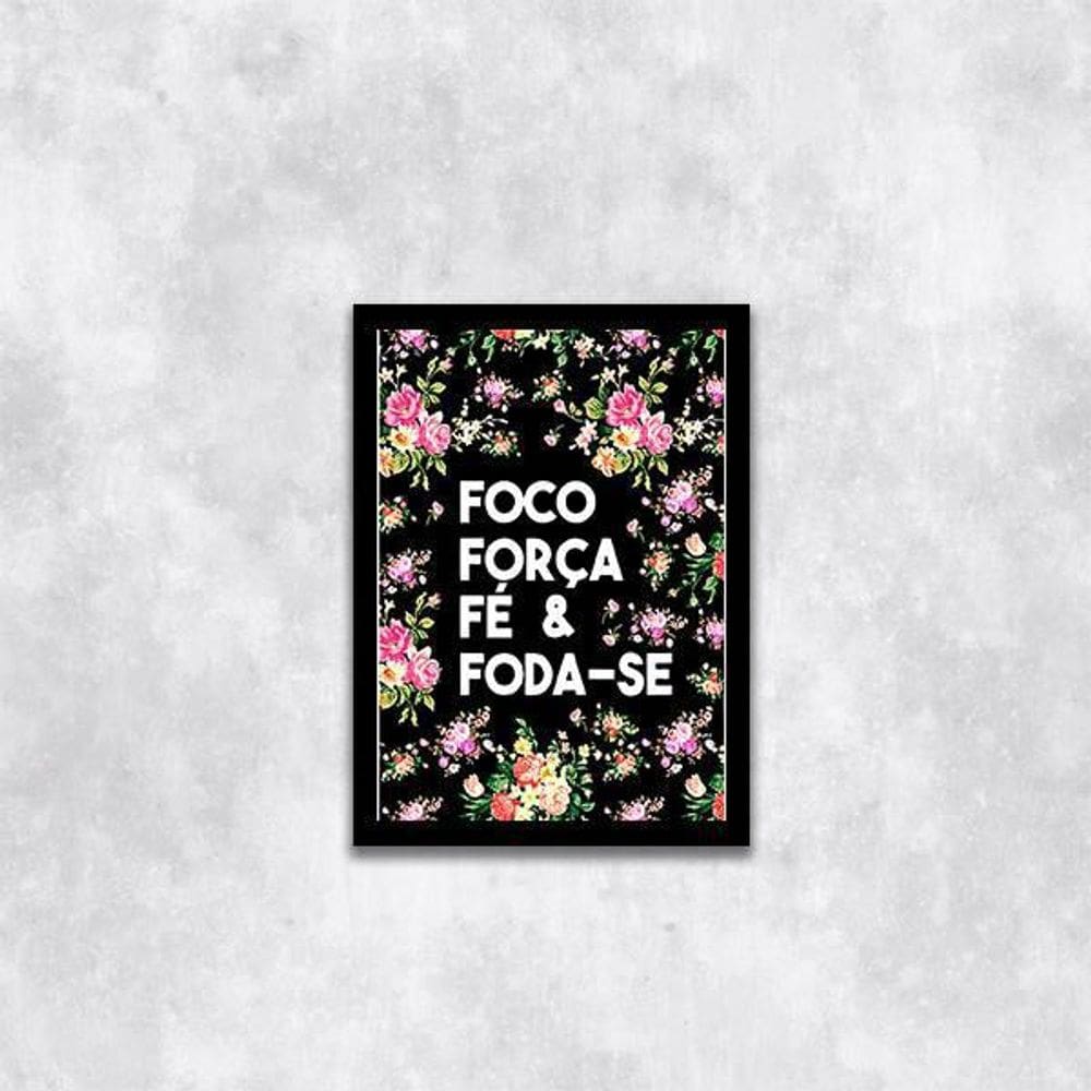 Quadro Foco, Força, Fé E -Se 24X18Cm