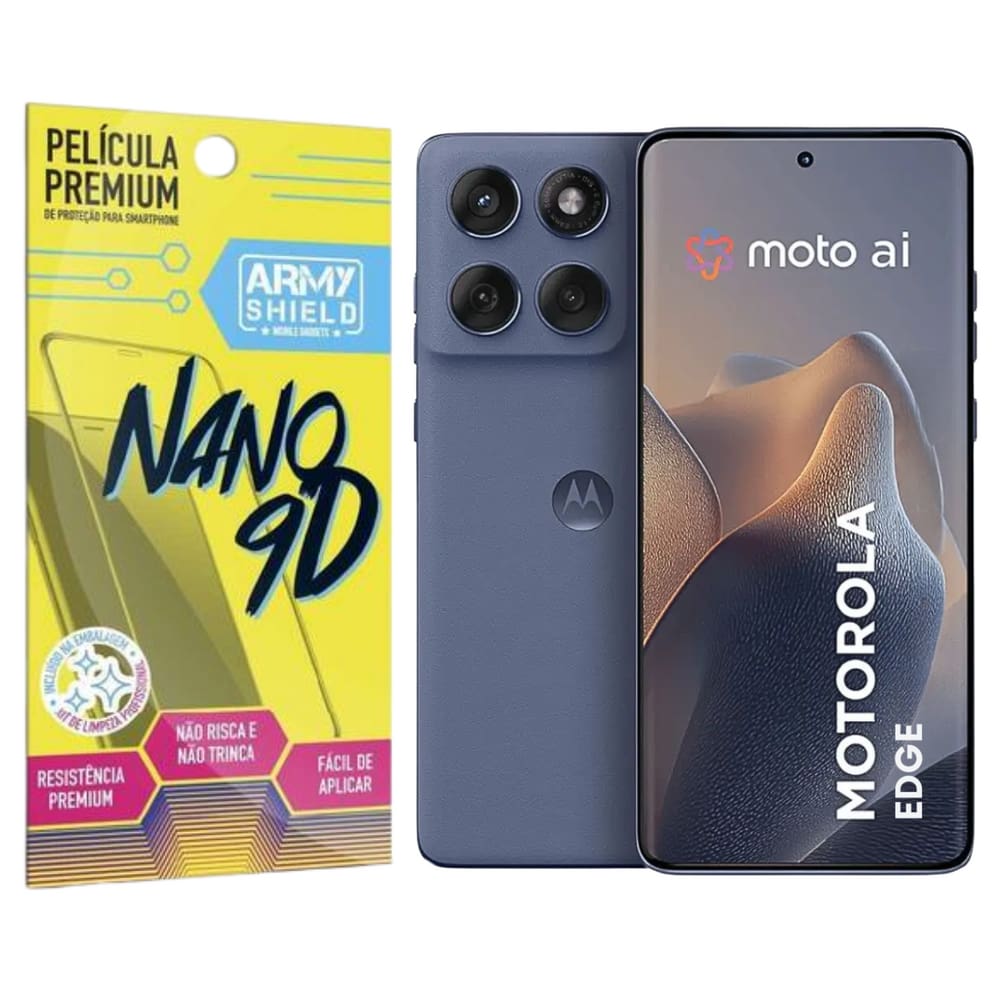Película de Cerâmica 9D Para Moto Edge 60 Flexível Não Quebra - Armyshield