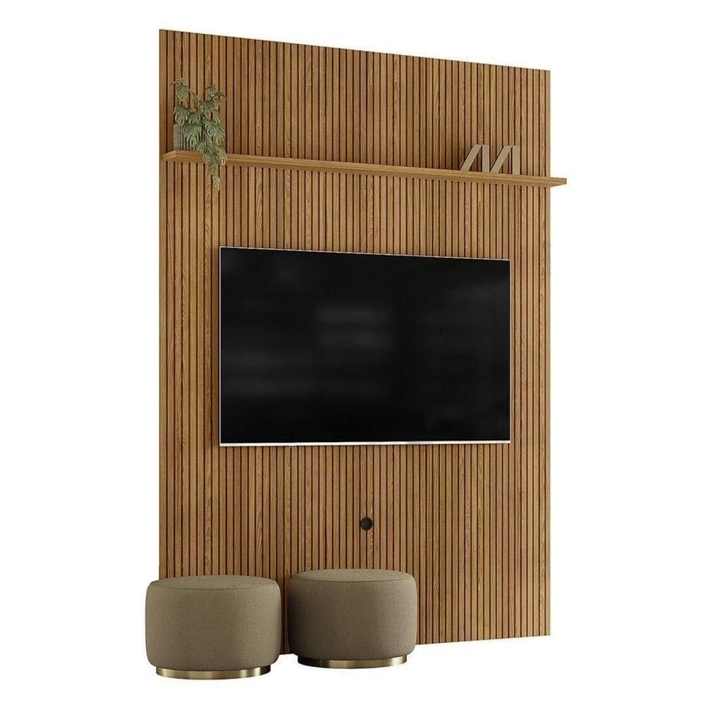 Painel New Interlagos Para 75 Polegadas Do Piso Ao Teto - Madetec Cumaru