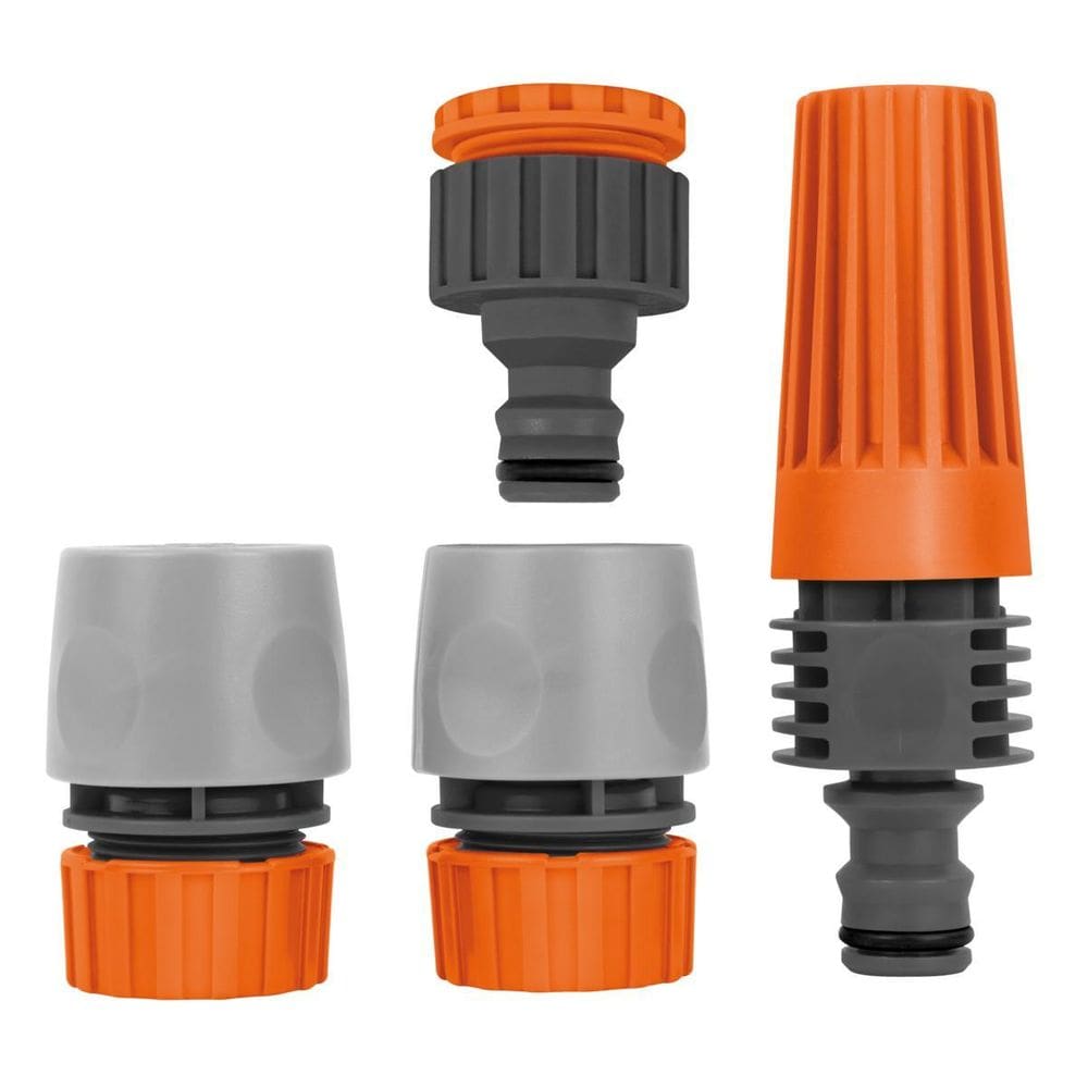 Kit Irrigação Tramontina Esguicho + Engates Cinza 13cm