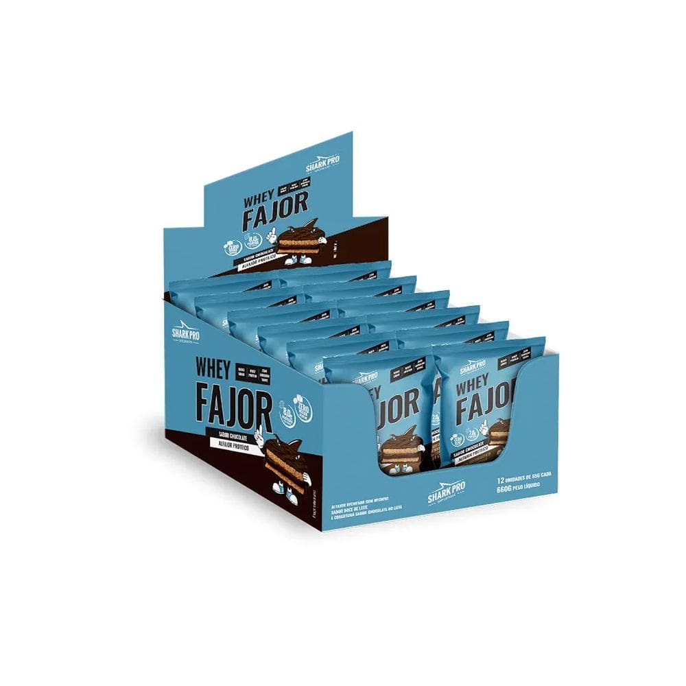 Whey alfajor Chocolate Display - Sharkpro Suplementos