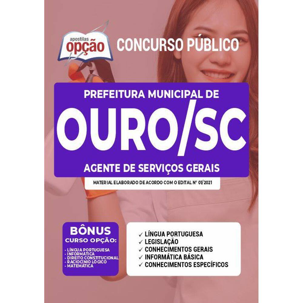 Apostila Concurso Ouro Sc - Agente De Serviços Gerais