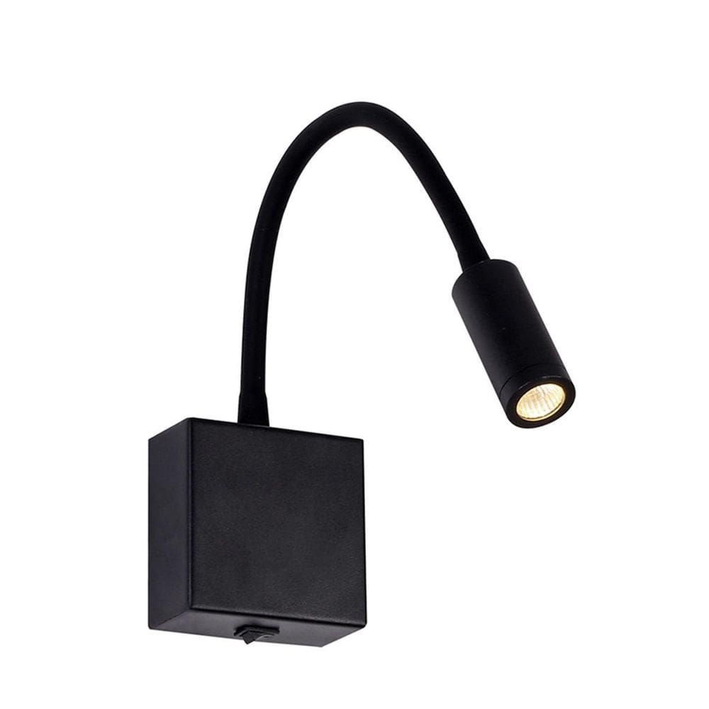 Kit 5 Arandela Cabeceira Para Leitura Led Preta Cama Ace15