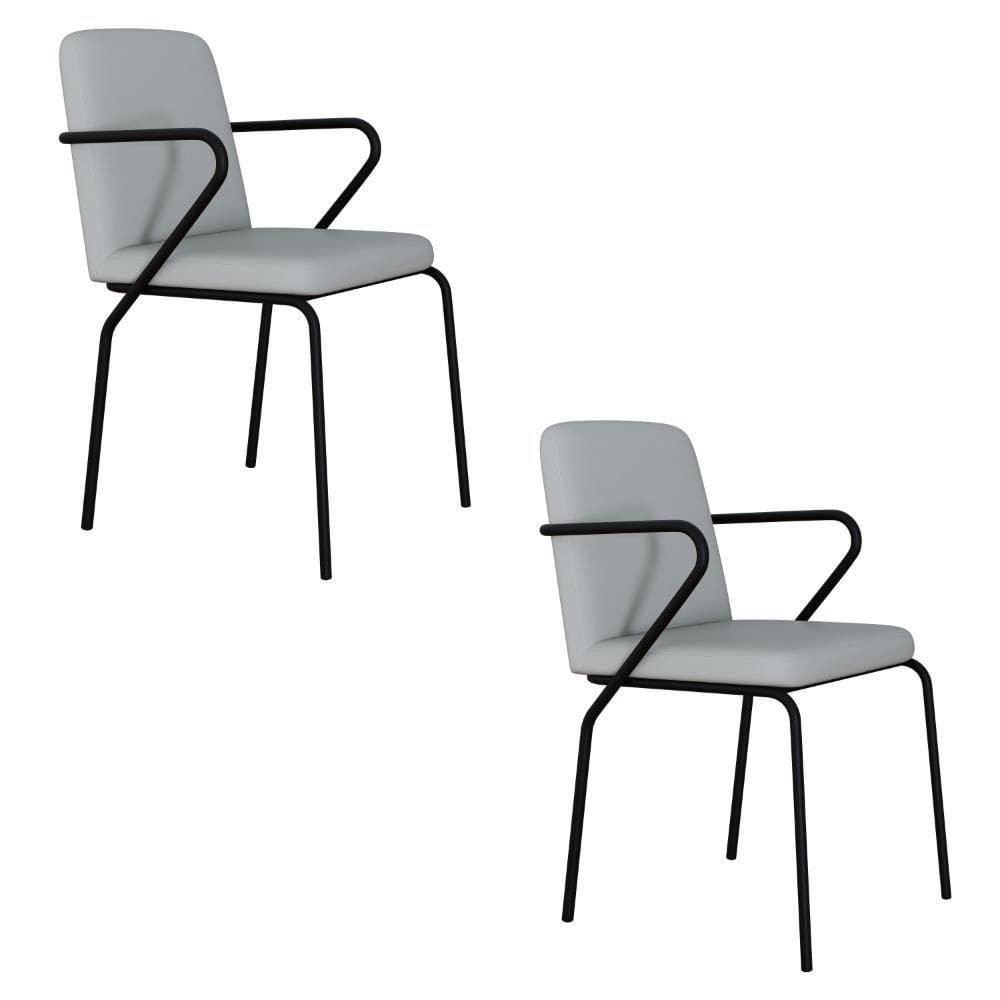 Cadeira Bloom Fixa C-4 Pes C-braco 490x580x850 Mm C-2 Un Courino Saturno Off White Courino Saturno Off White