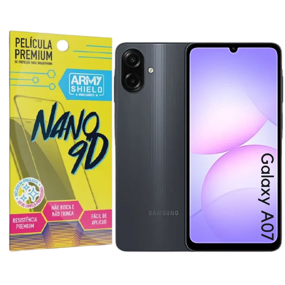 Película de Cerâmica 9D Para Galaxy A07 Flexível não Quebra - Armyshield