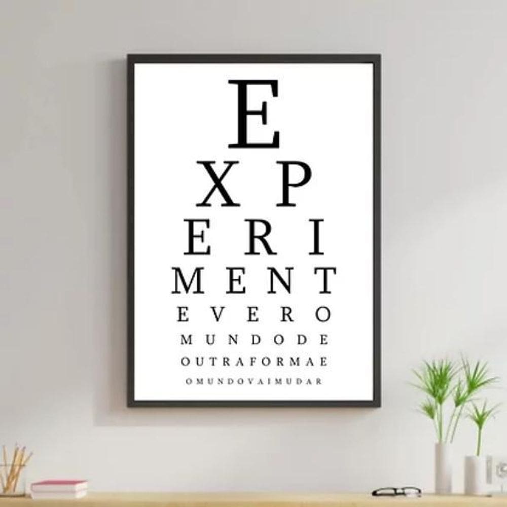Quadro Experimente Ver O Mundo Diferente 24X18Cm - Com Vidro