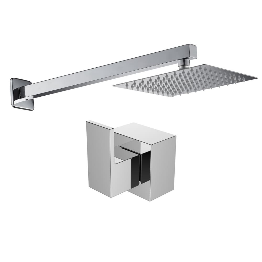 Kit Ducha 20x20 Slim Parede Cromado+acabam Registro Piscina