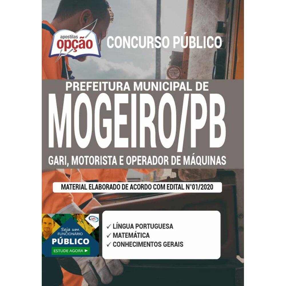 Apostila Prefeitura Mogeiro Pb - Gari, Motorista E Operador