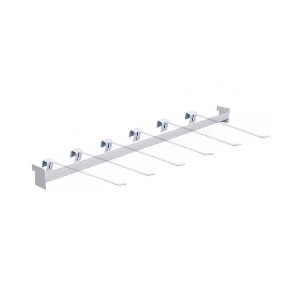 Régua Para Gôndola 91Cm + 6 Ganchos Simples 30Cm Sa Gôndolas