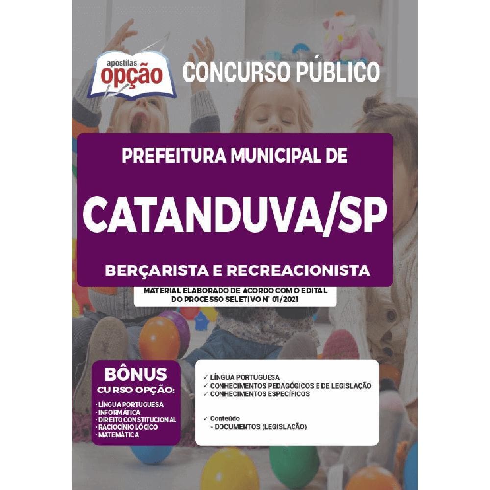 Apostila Prefeitura Catanduva Sp Berçarista E Recreacionista