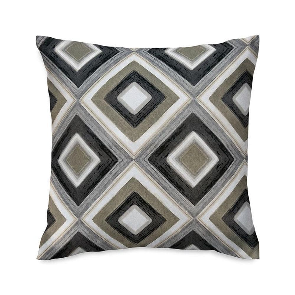 Capa De Almofada Vivain Geométrico Marrom E Branco 46X46Cm