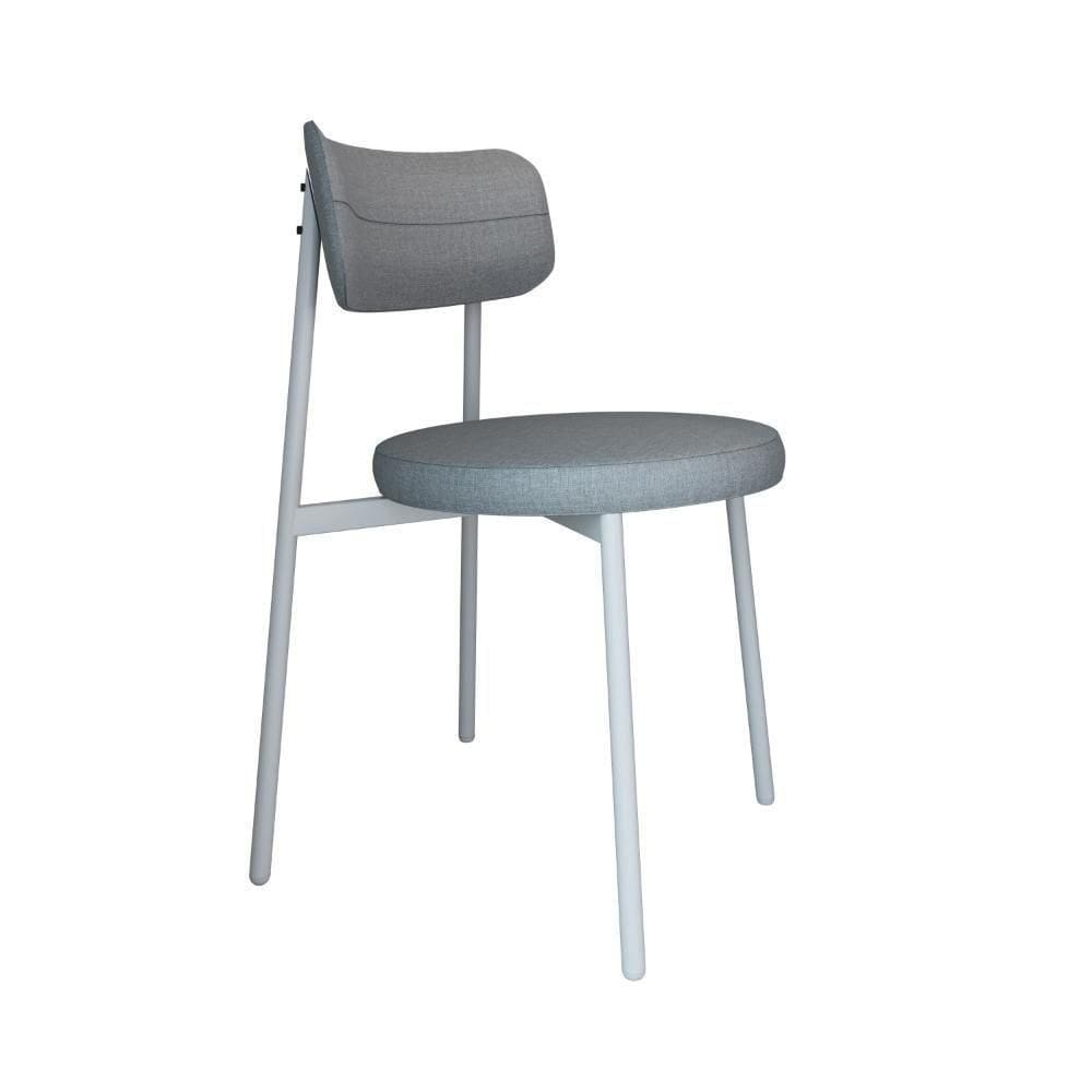 Cadeira Kyta Fixa C-4 Pés 50 X 44,7 X 83,8 Cm Pés Brancos. Corriente Cinza Claro Corriente Cinza Claro