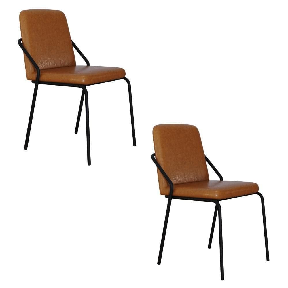 Cadeira Bloom Fixa C-4 Pes S-braco 490x580x850 Mm C-2 Un Courino Caramelo Courino Caramelo