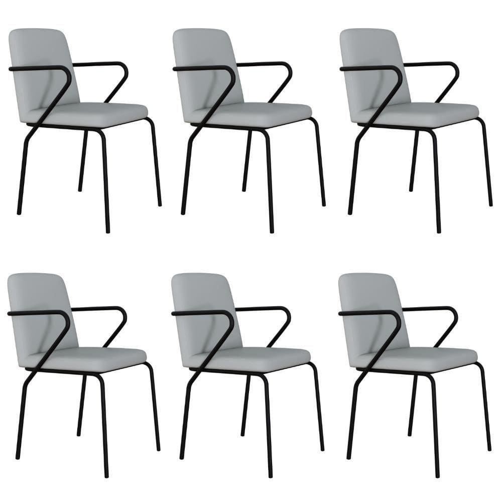 Cadeira Bloom Fixa C-4 Pes C-braco 490x580x850 Mm C-6 Un Courino Saturno Off White Courino Saturno Off White