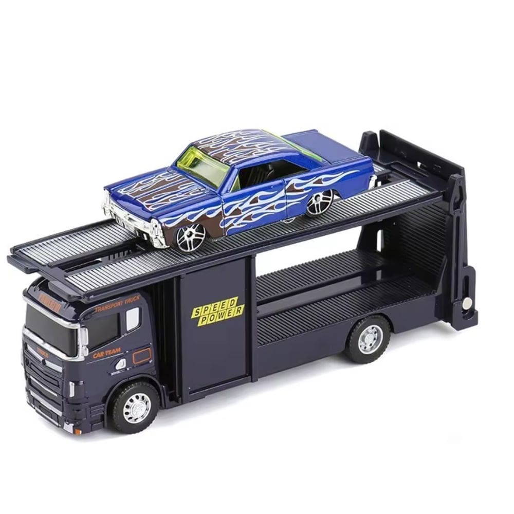 Carrinho Reboque Caminhão Die Cast Baú Preto Metal 1:64