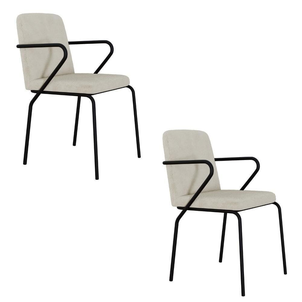 Cadeira Bloom Fixa C-4 Pes C-braco 490x580x850 Mm C-2 Un Boucle Vanilla Boucle Vanilla