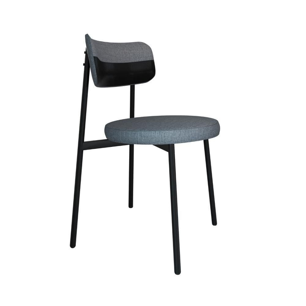 Cadeira Kyta Fixa C-4 Pés 50 X 44,7 X 83,8 Cm. Corriente Cinza-courino Preto Corriente Cinza-courino Preto