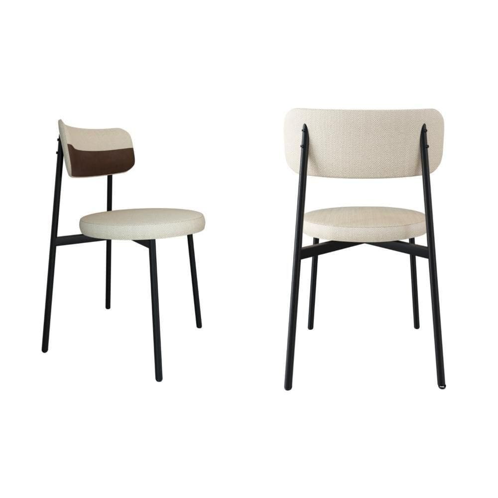 2 Unidades Cadeira Kyta Fixa C-4 Pés 50 X 44,7 X 83,8 Cm. Corriente Areiacourino Whisky Corriente Areia-courino Whisky