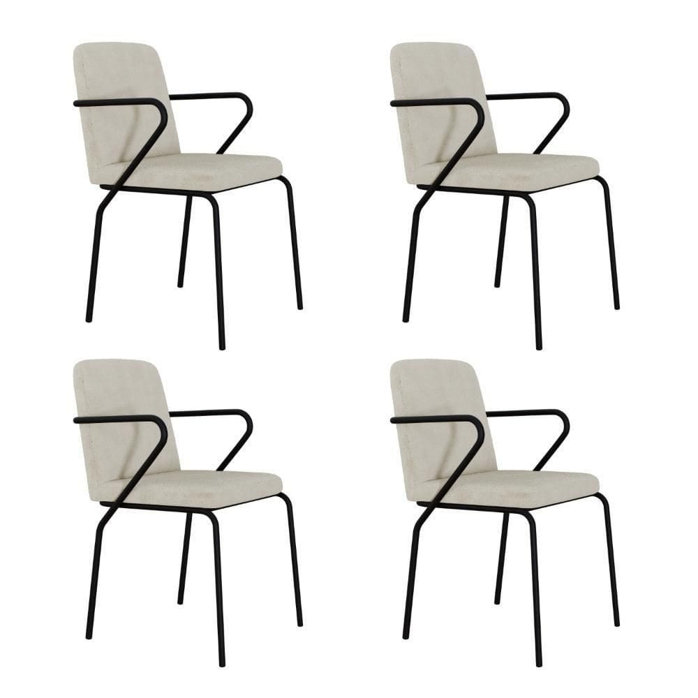 Cadeira Bloom Fixa C-4 Pes C-braco 490x580x850 Mm C-4 Un Boucle Vanilla Boucle Vanilla
