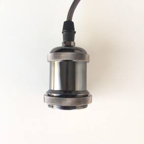 Kit 3 Pendente Preto Perola Fio Soquete E27 Aluminio Retro