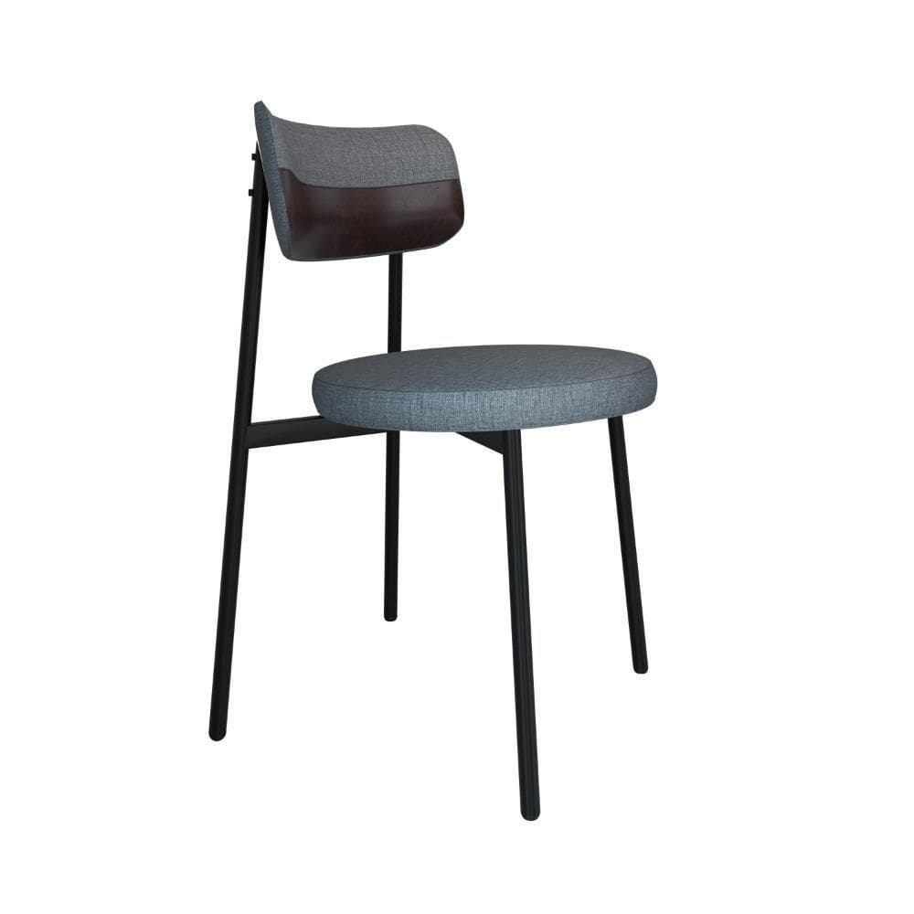 Cadeira Kyta Fixa C-4 Pés 50 X 44,7 X 83,8 Cm. Corriente Cinza-courino Café Corriente Cinza-courino Café