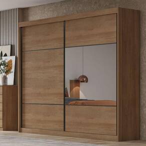 Guarda Roupa Casal Ambiente Belmonte 2 Portas 4 Gavetas Cumaru 23 - Novo Horizonte