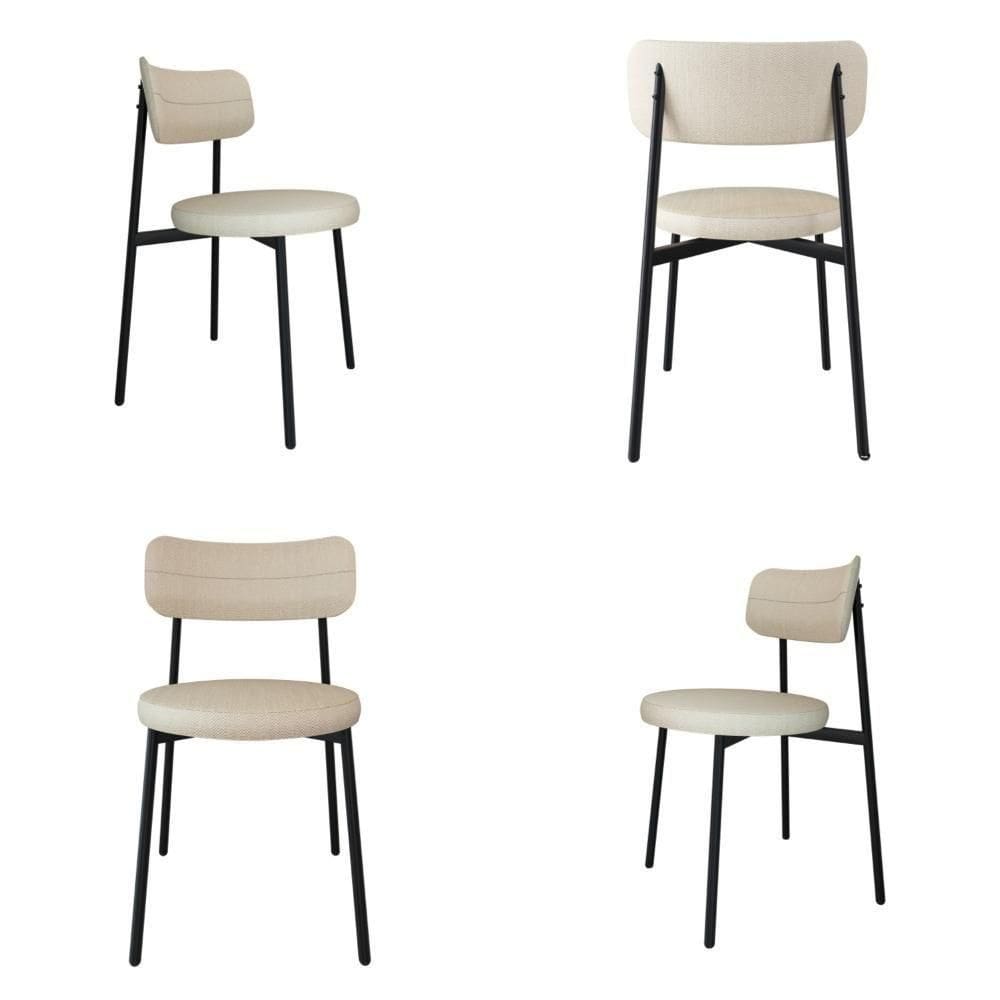 4 Unidades Cadeira Kyta Fixa C-4 Pés 50 X 44,7 X 83,8 Cm. Corriente Areia Corriente Areia