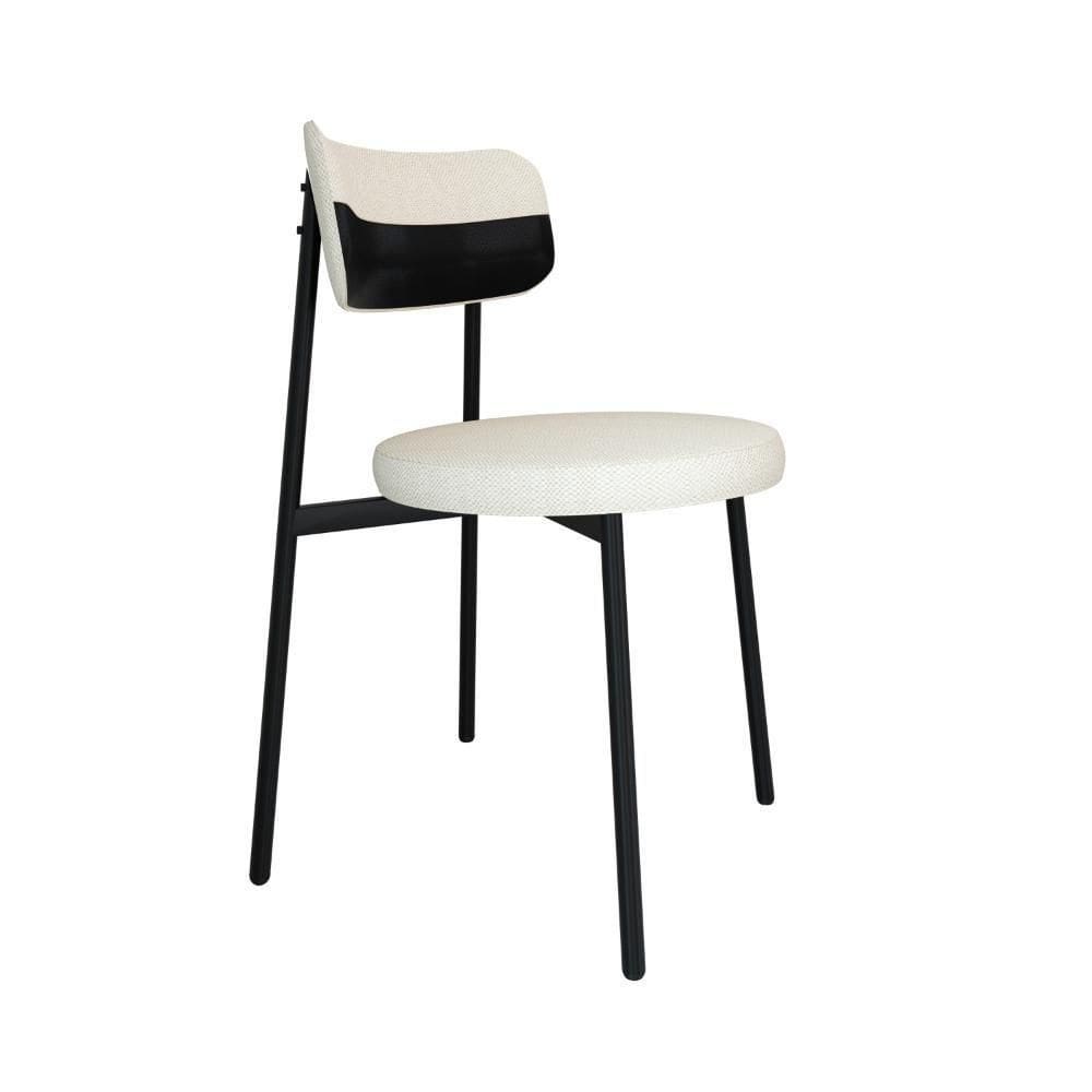 Cadeira Kyta Fixa C-4 Pés 50 X 44,7 X 83,8 Cm. Corriente Palha-courino Preto Corriente Palha-courino Preto