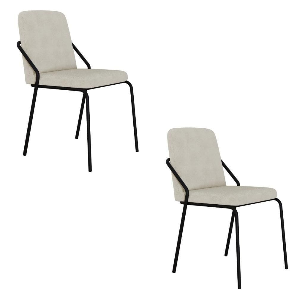 Cadeira Bloom Fixa C-4 Pes S-braco 490x580x850 Mm C-2 Un Boucle Vanilla Boucle Vanilla
