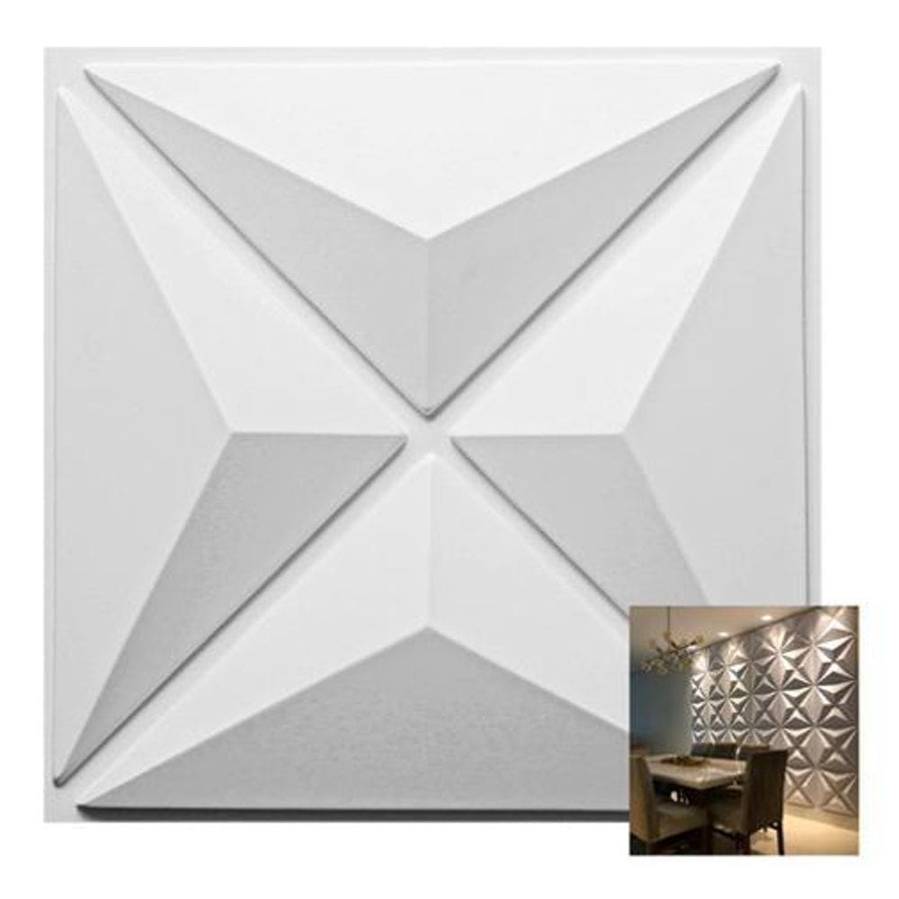 36 Placas Revestimento De Parede 3D Alto Relevo 50X50Cm Luxo