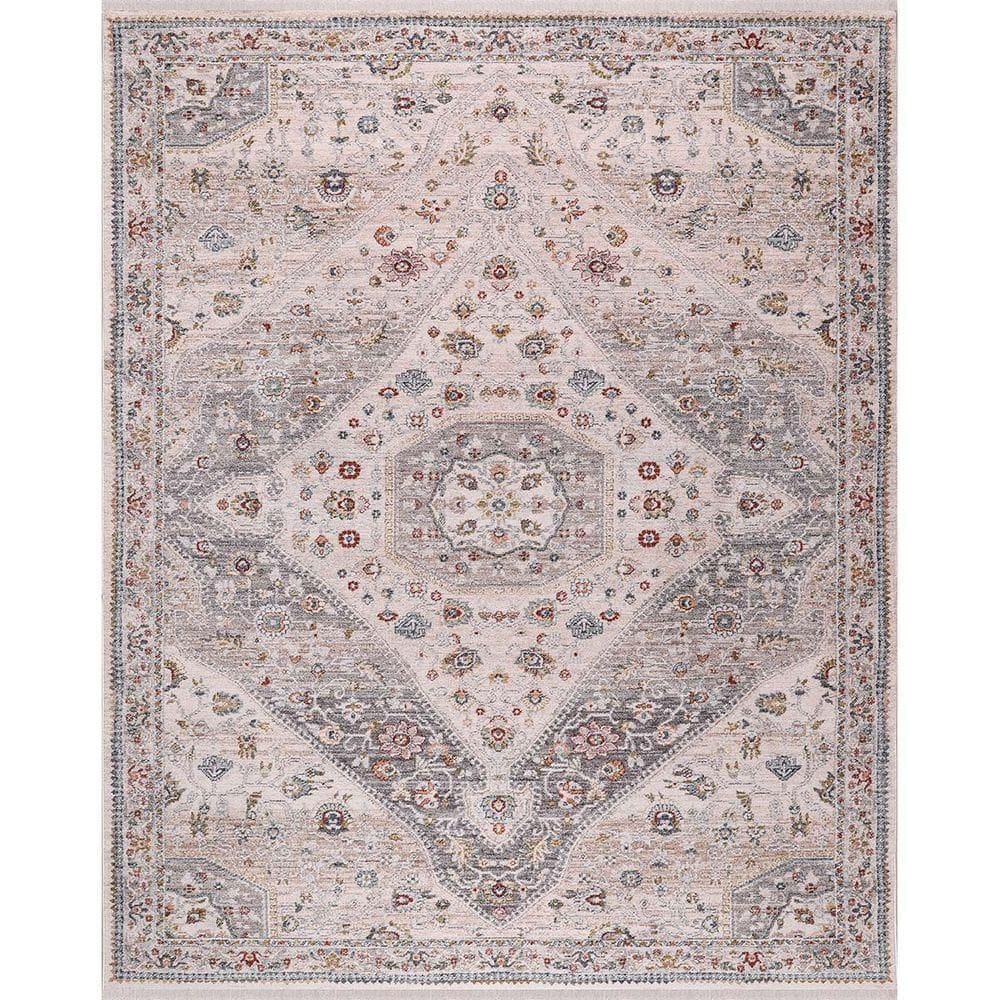 Tapete Para Sala Coliseo 03 Bege E Cinza 1,40x2,00m