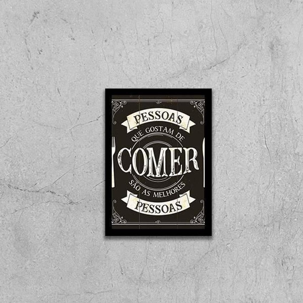 Quadro Pessoas Que Gostam De Comer 24X18Cm