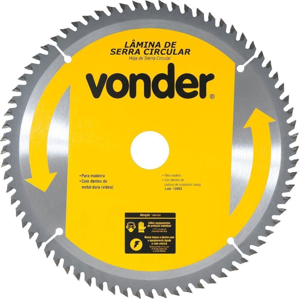 Lamina Serra Circular Vídea 185X16X2,6Mm 60 Dentes 7200 Rpm