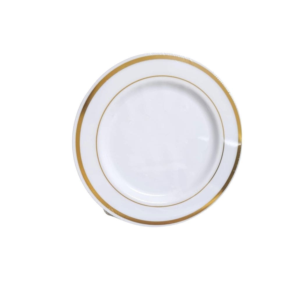 Prato Sobremesa De Luxo Borda Dourada 18Cm- Kit Com 100Un