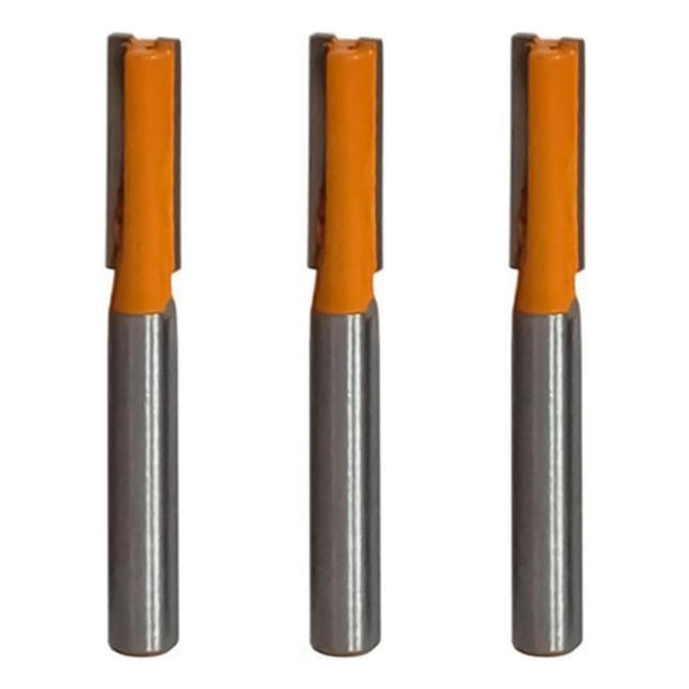 Kit 3 Fresa Reta Paralela 6Mm X 6Mm Metal Duro Tupia Madeira